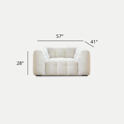Mobilious-Melloro Cream Bouclé Plush Sofa