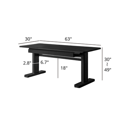 Elevare Solid Wood Black Sit-Stand Desk