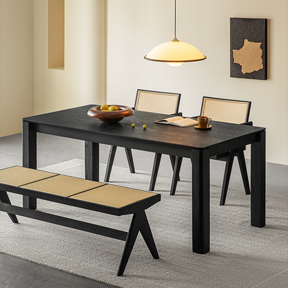 Tenaro Solid Wood Black Dining Table