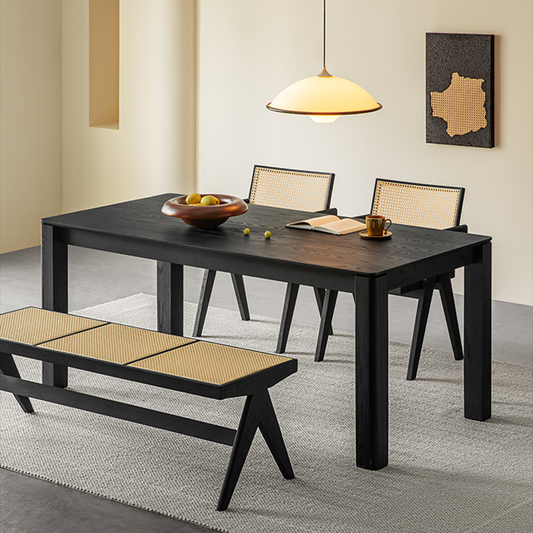 Tenaro Solid Wood Black Dining Table
