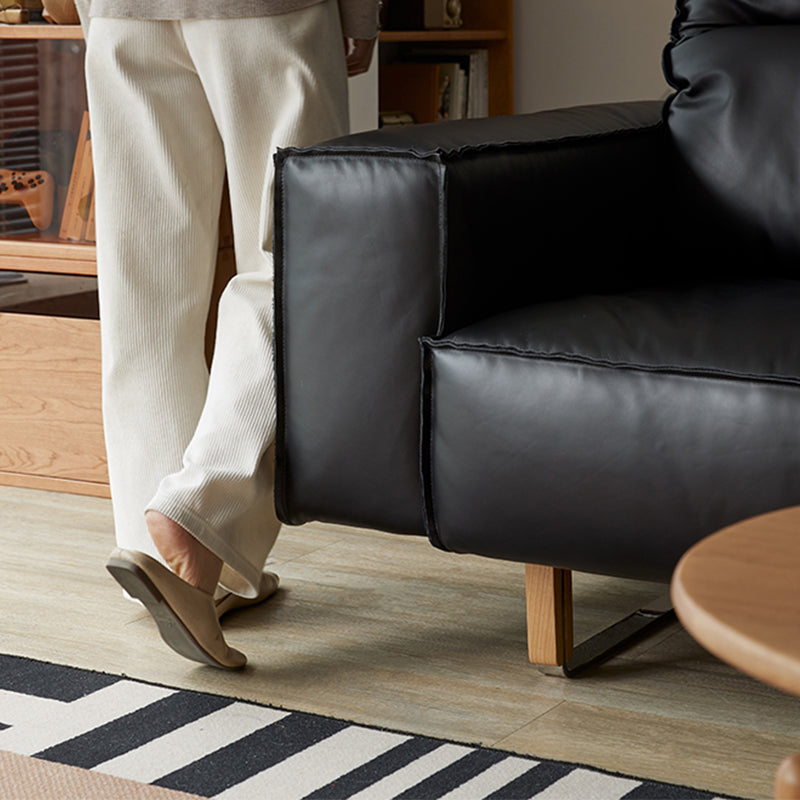 Mobilious - Treccia Top Grain Leather Straight Sofa