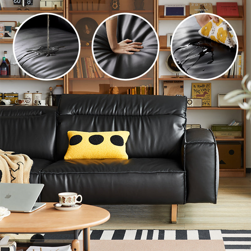 Mobilious - Treccia Top Grain Leather Straight Sofa