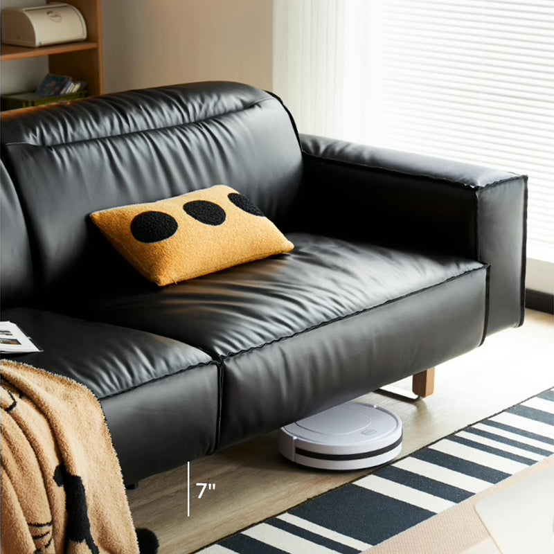 Mobilious - Treccia Top Grain Leather Straight Sofa