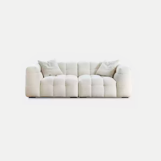 Mobilious-Melloro Cream Bouclé Plush Sofa