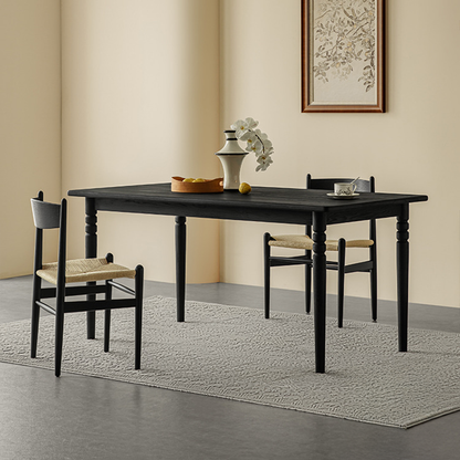 Éloise Solid Wood Black Dining Table
