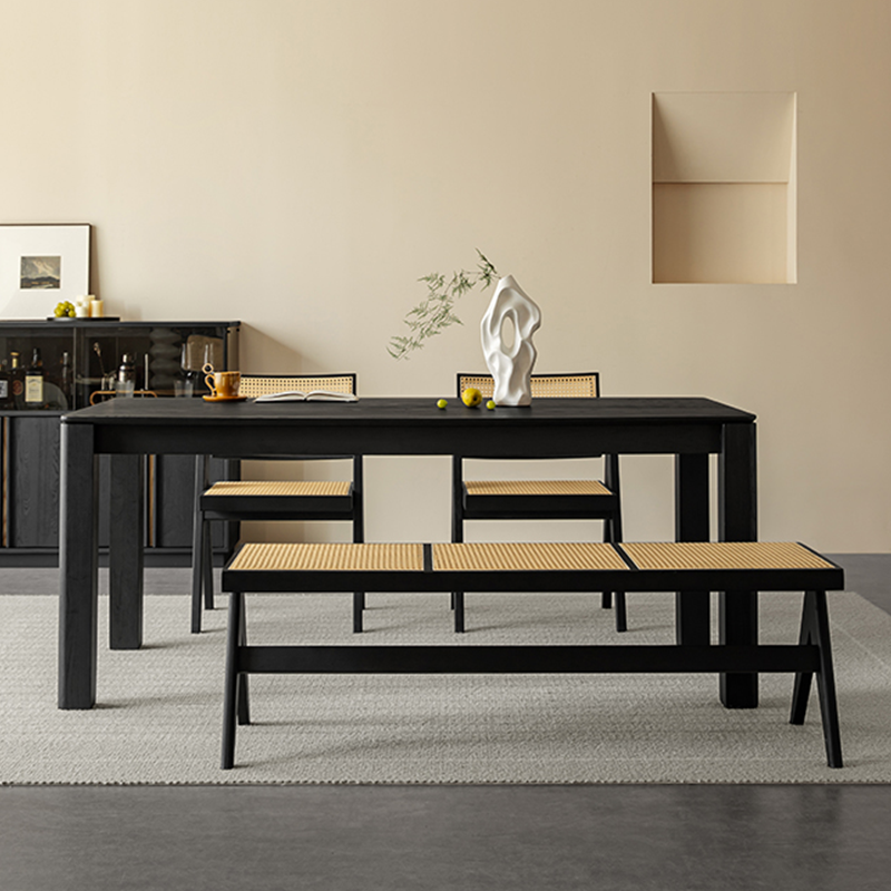 Tenaro Solid Wood Black Dining Table