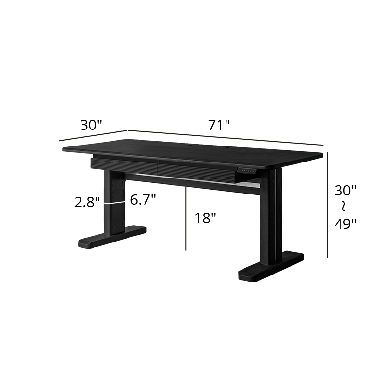 Elevare Solid Wood Black Sit-Stand Desk