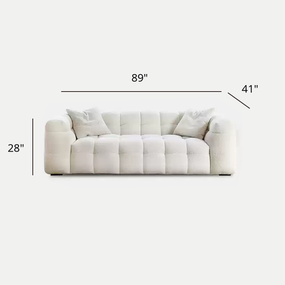 Mobilious-Melloro Cream Bouclé Plush Sofa