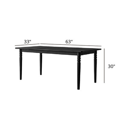 Éloise Solid Wood Black Dining Table
