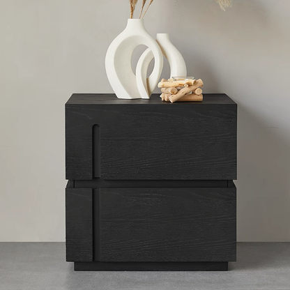 Ordo Solid Wood Black Nightstand