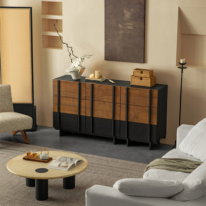 Yusa Solid Wood Black Wabi Dresser