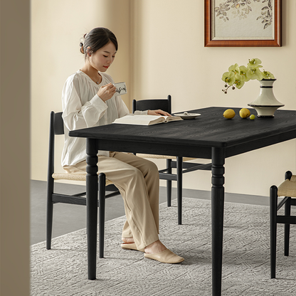 Éloise Solid Wood Black Dining Table
