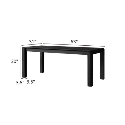 Tenaro Solid Wood Black Dining Table