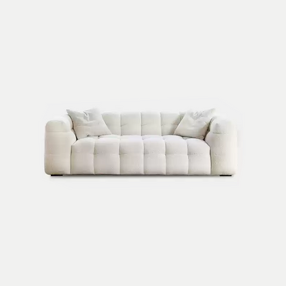 Mobilious-Melloro Cream Bouclé Plush Sofa