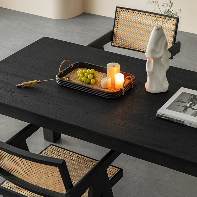Tenaro Solid Wood Black Dining Table