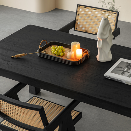 Tenaro Solid Wood Black Dining Table