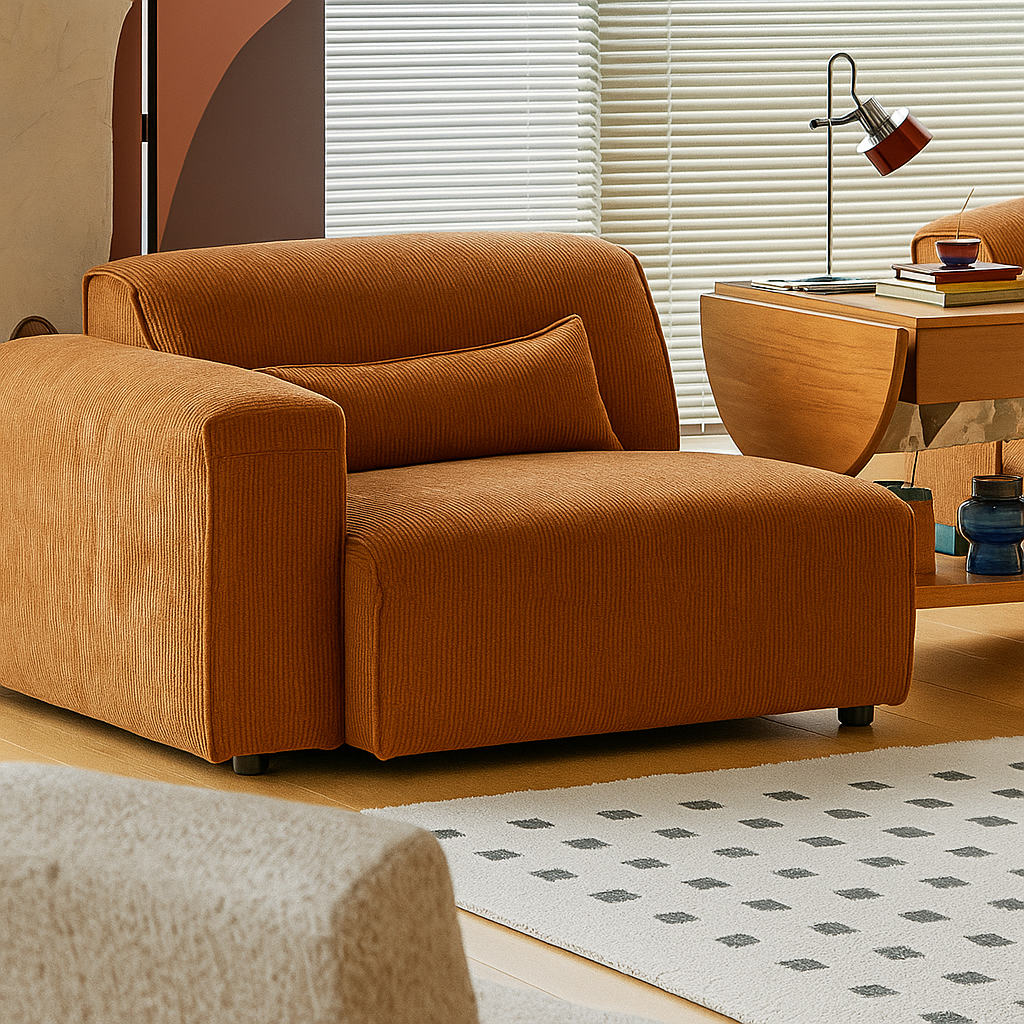 Kuruna Corduroy Retro Japanese Fabric Sofa | 1/2/3/4 Seater