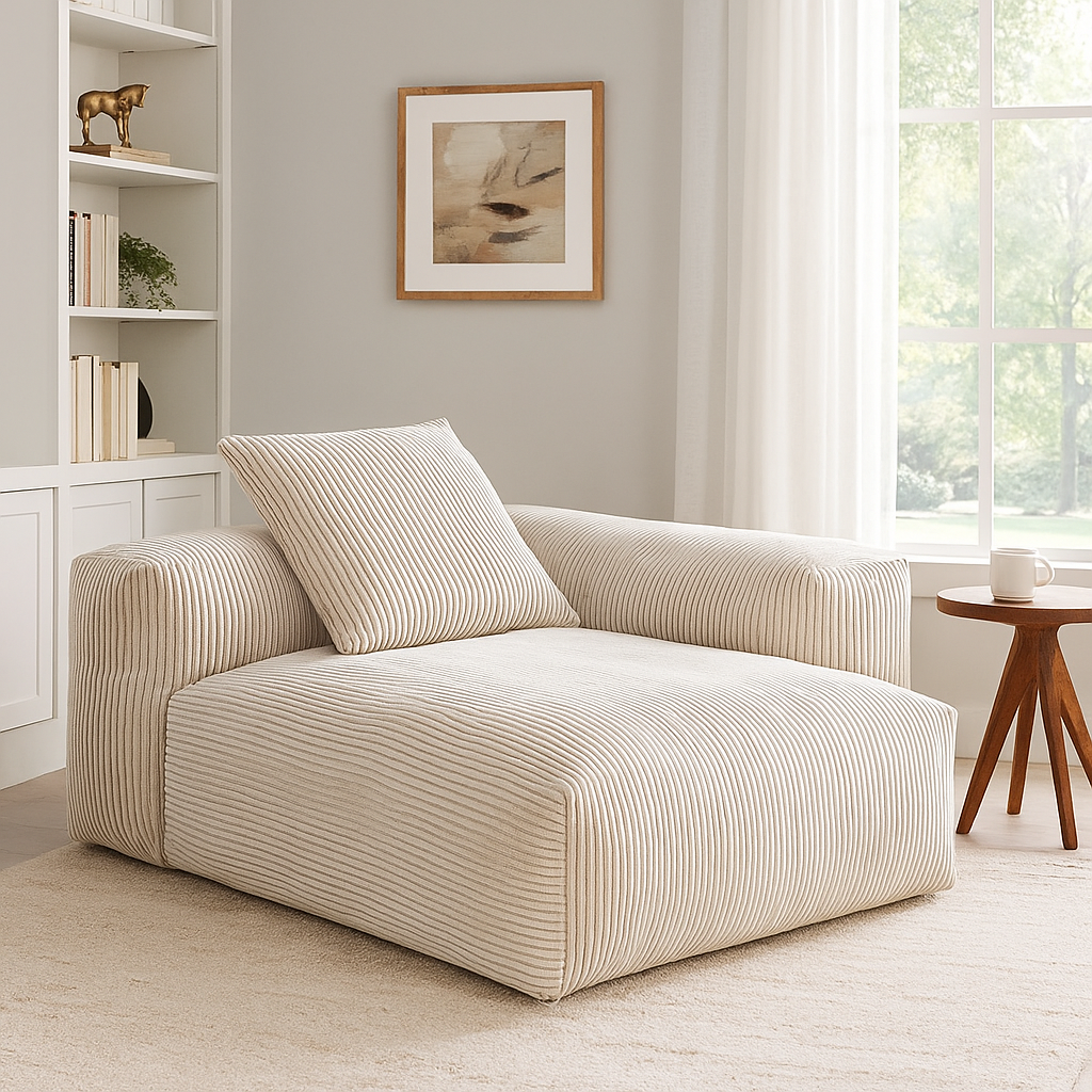 Mobilious-Velvra Corduroy Deep Seat Modular Sectional