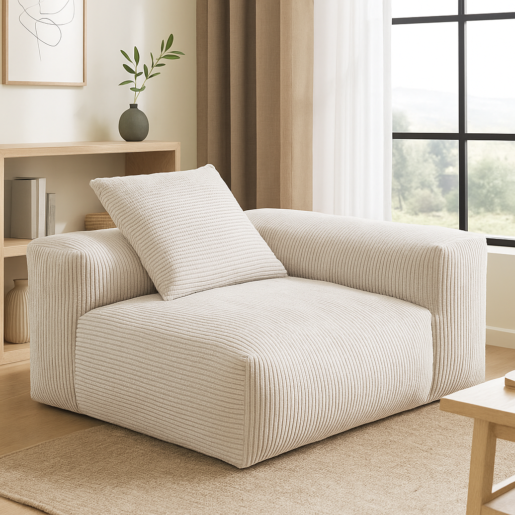 Mobilious-Velvra Corduroy Deep Seat Modular Sofa