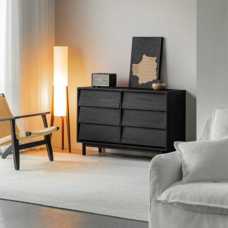 Nero Doma Solid Wood Black Modern Dresser