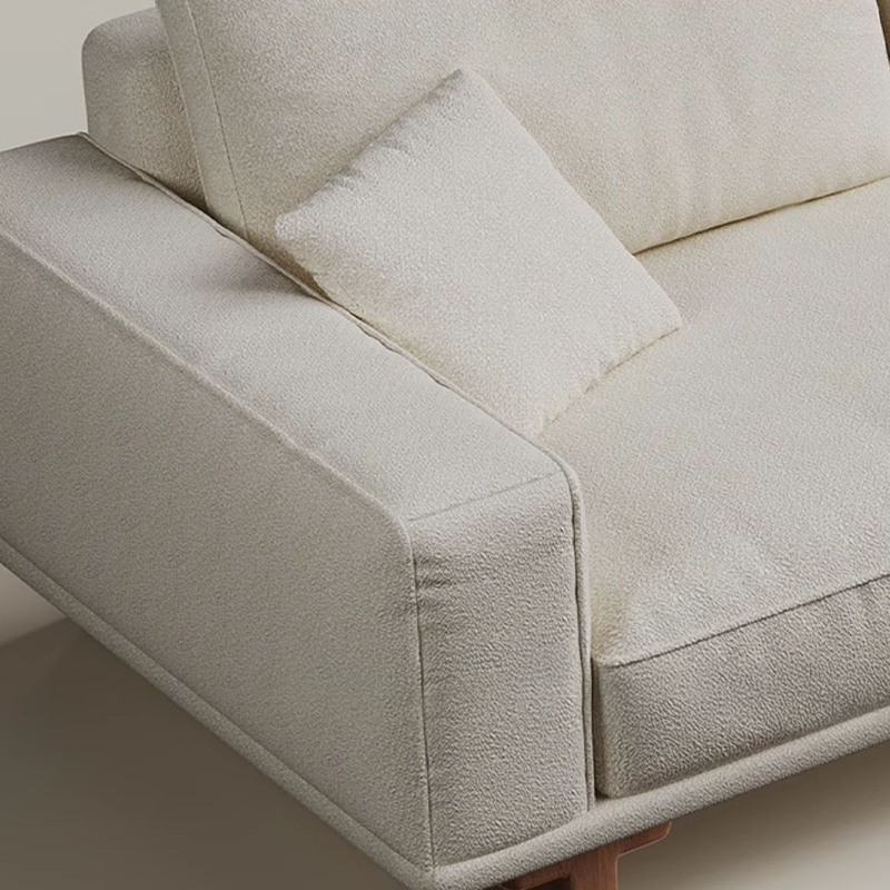 Mobilious-SABIÉRA White Bouclé Fabric Washable Sofa
