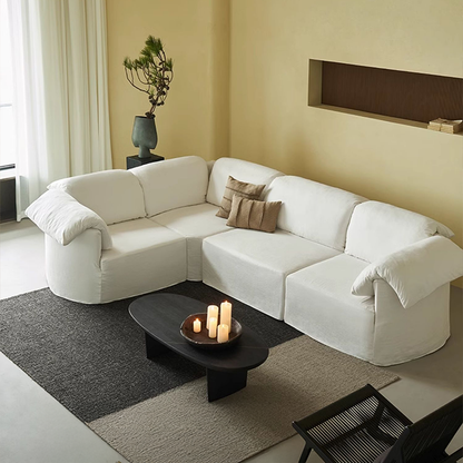 Murelle Linen Fabric Washable White Sofa
