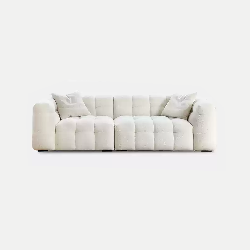 Mobilious-Melloro Cream Bouclé Plush Sofa