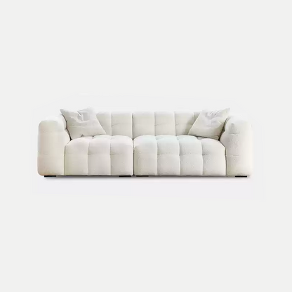Mobilious-Melloro Cream Bouclé Plush Sofa