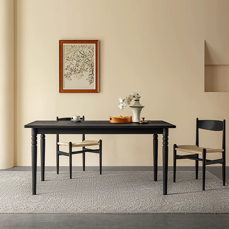 Éloise Solid Wood Black Dining Table