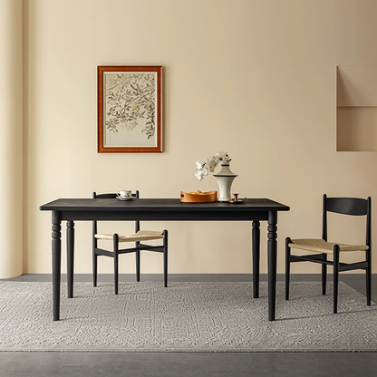 Éloise Solid Wood Black Dining Table