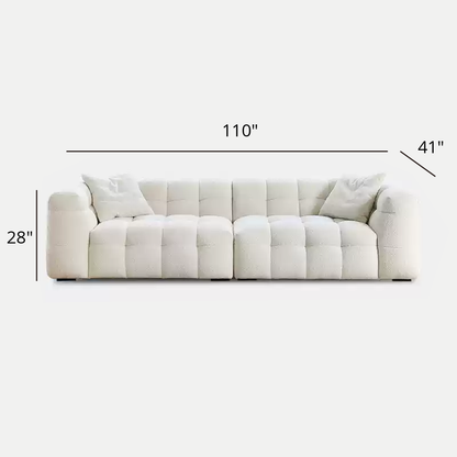 Mobilious-Melloro Cream Bouclé Plush Sofa