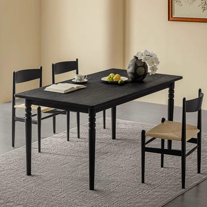 Éloise Solid Wood Black Dining Table