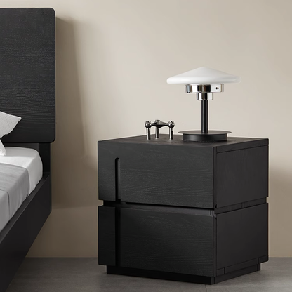 Ordo Solid Wood Black Nightstand