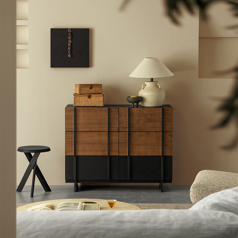 Yusa Solid Wood Black Wabi Dresser