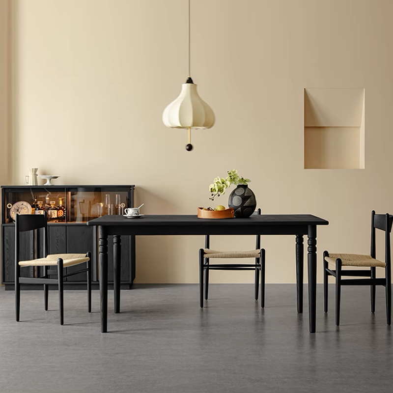 Éloise Solid Wood Black Dining Table