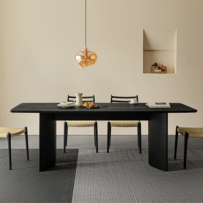 Fjeld Solid Wood Black Dining Table