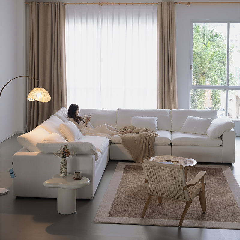 Mobilious-Nuvola Denim Slipcovered White Cloud Couch
