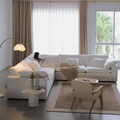 Mobilious-Nuvola Denim Slipcovered White Cloud Couch