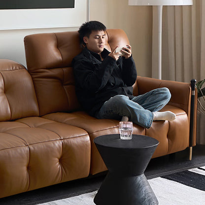 Aurelia Top Grain Leahter Sofa with Adjustable Headrest