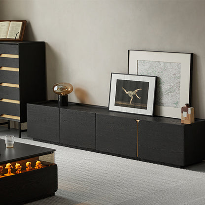 Aterra Solid Wood Black Modern TV Stand