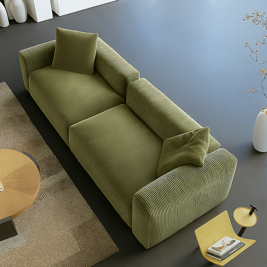 Mobilious-Verdino Corduroy Retro Green Modular Sofa