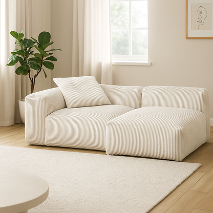 Mobilious-Velvra Corduroy Deep Seat Modular Sectional