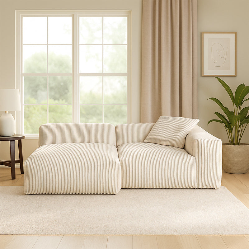 Mobilious-Velvra Corduroy Deep Seat Modular Sectional