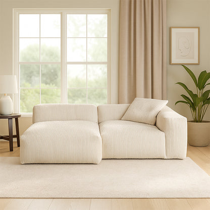 Mobilious-Velvra Corduroy Deep Seat Modular Sectional