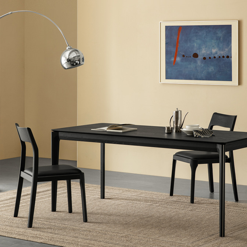 Tenaro Solid Wood Black Dining Table