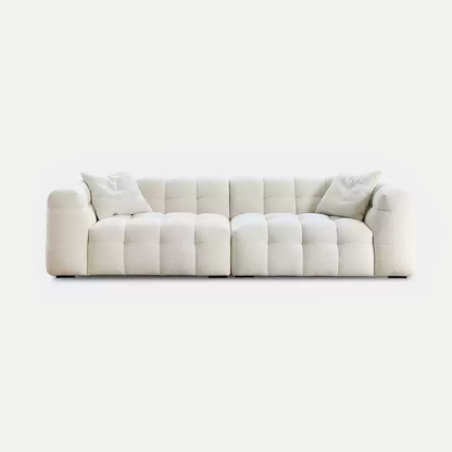 Mobilious-Melloro Cream Bouclé Plush Sofa