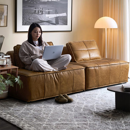 Lusvène Top Grain Leahter Modular Sofa