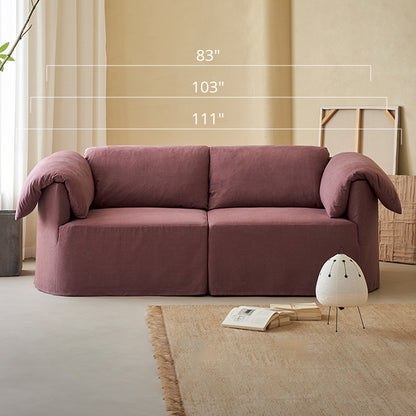 Murelle Linen Fabric Washable Purple Sofa