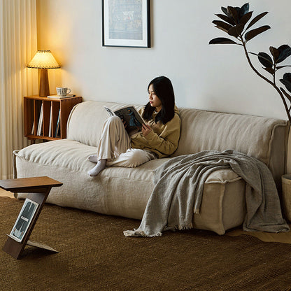 Sabi White Linen Fabric Washable Sofa