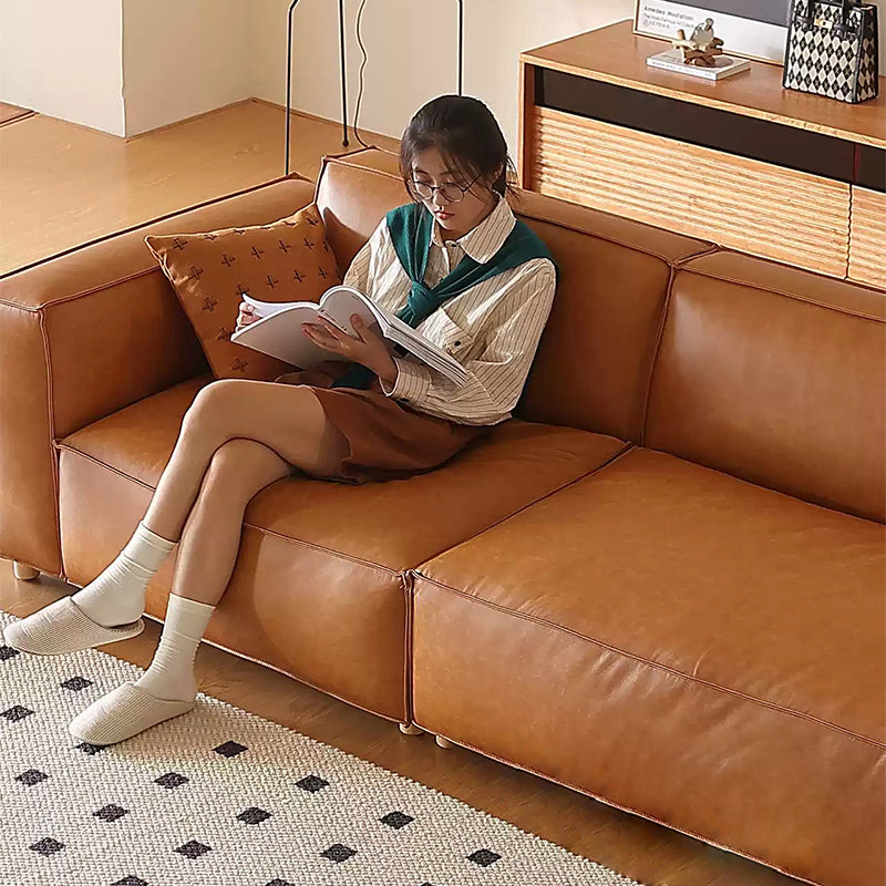 Città Genuine Leather Modular Straight Sofa